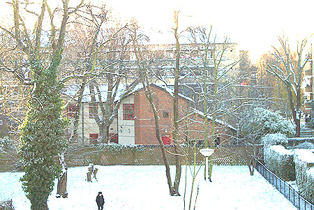 Rear view of the Neighbourhood Office.  Will a new block take away green space and trees?